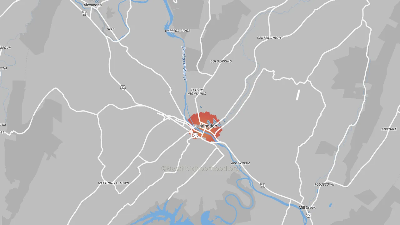 Transit Grade map of 16652, PA