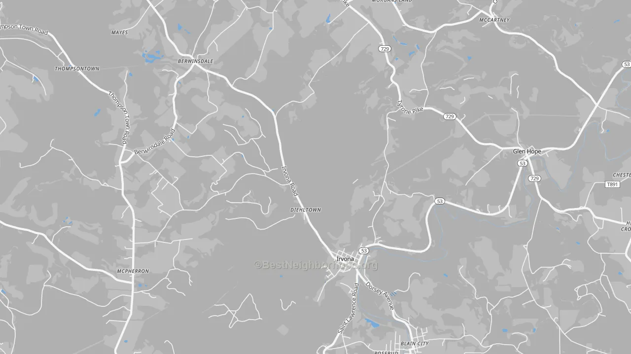 Transit Grade map of 16656, PA