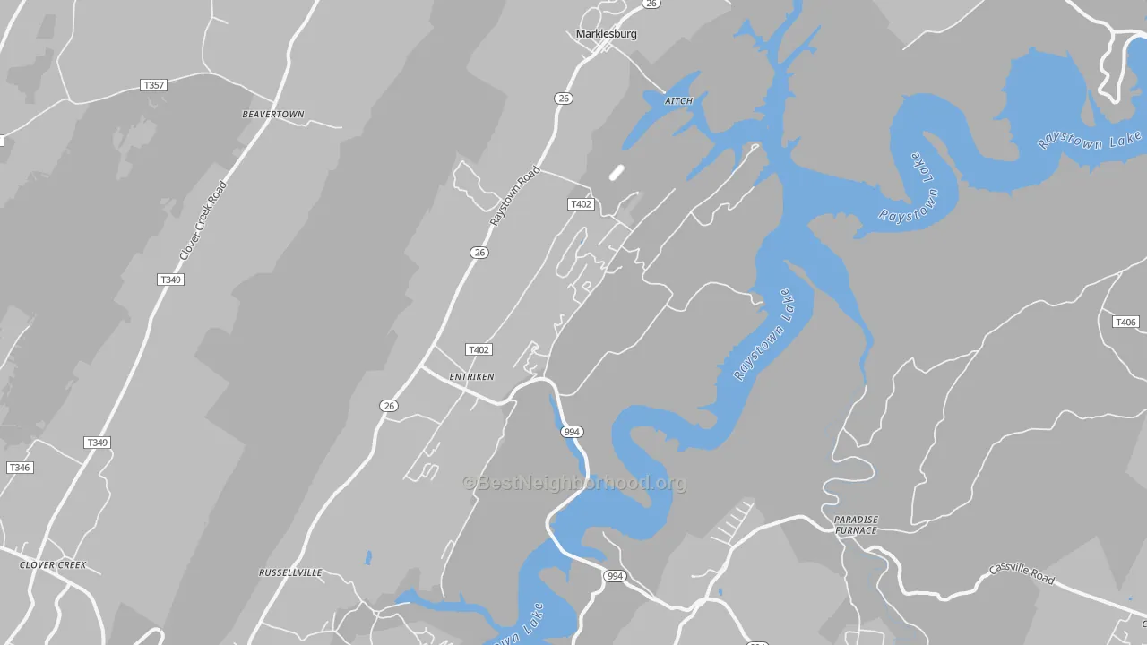 Transit Grade map of 16657, PA