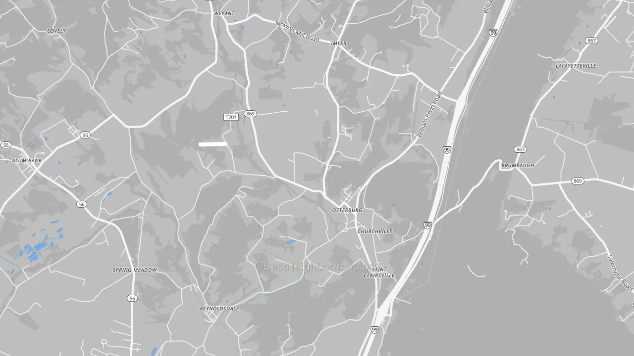 Transit Grade map of 16667, PA