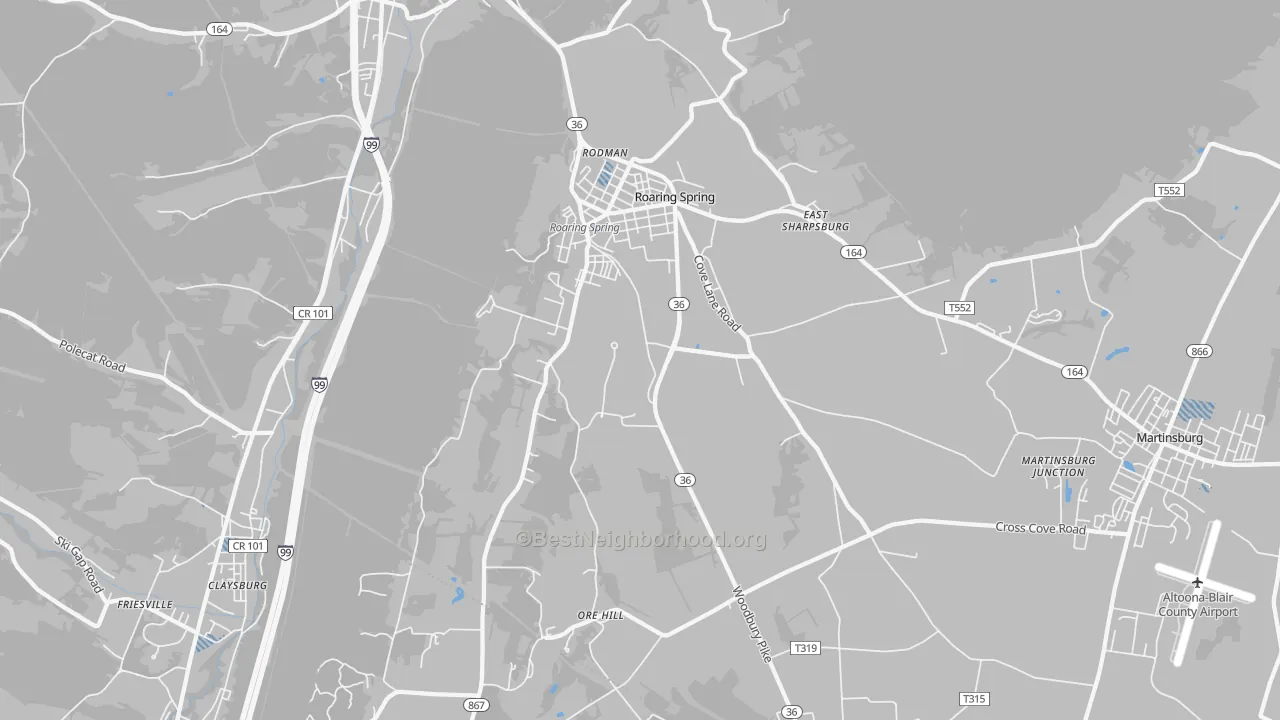 Transit Grade map of 16673, PA