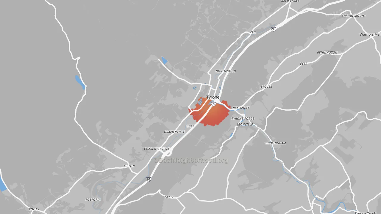 Transit Grade map of 16686, PA