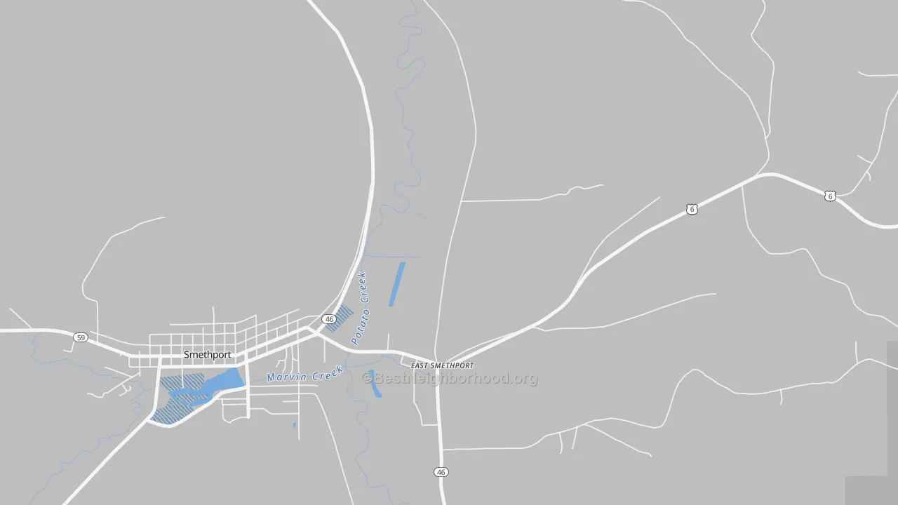 Transit Grade map of 16730, PA
