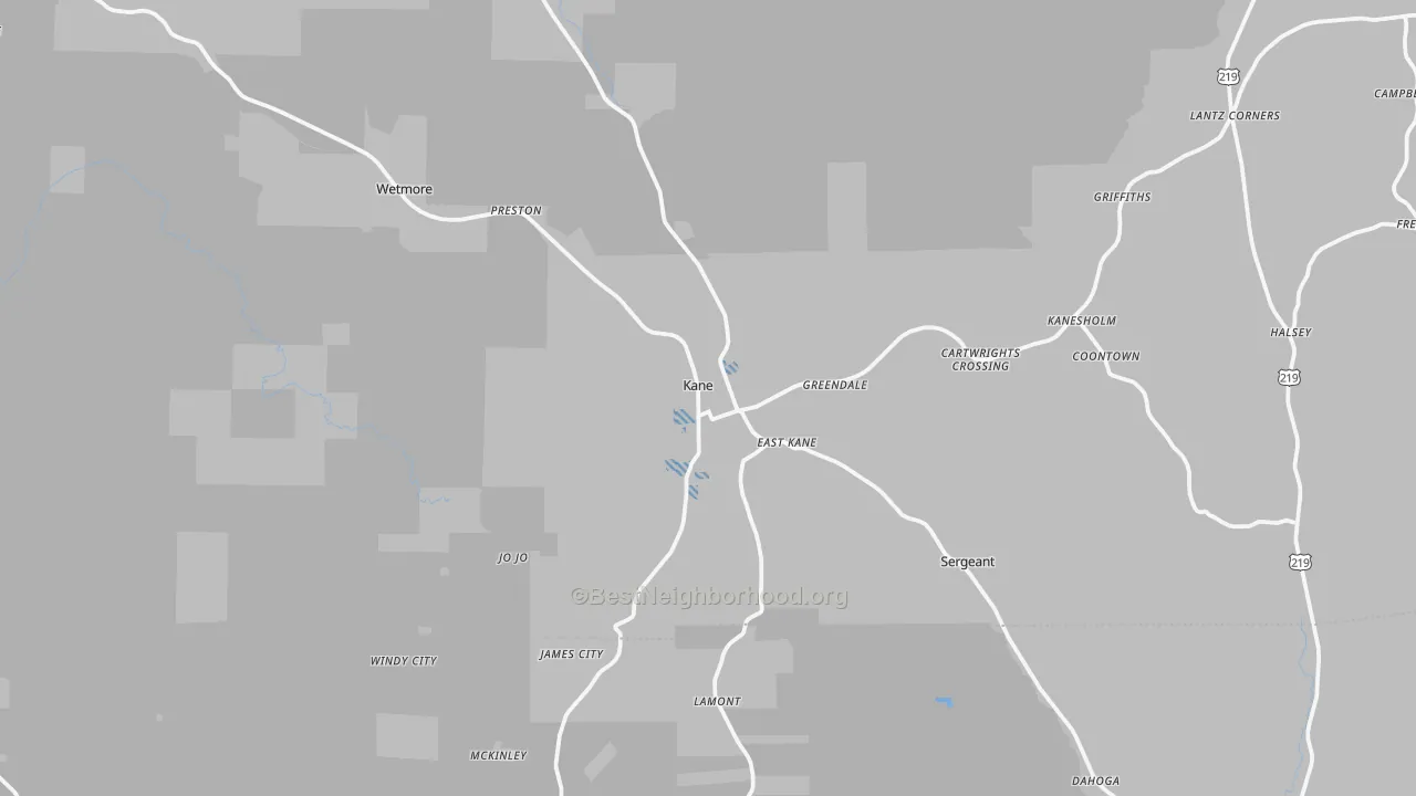 Transit Grade map of 16735, PA