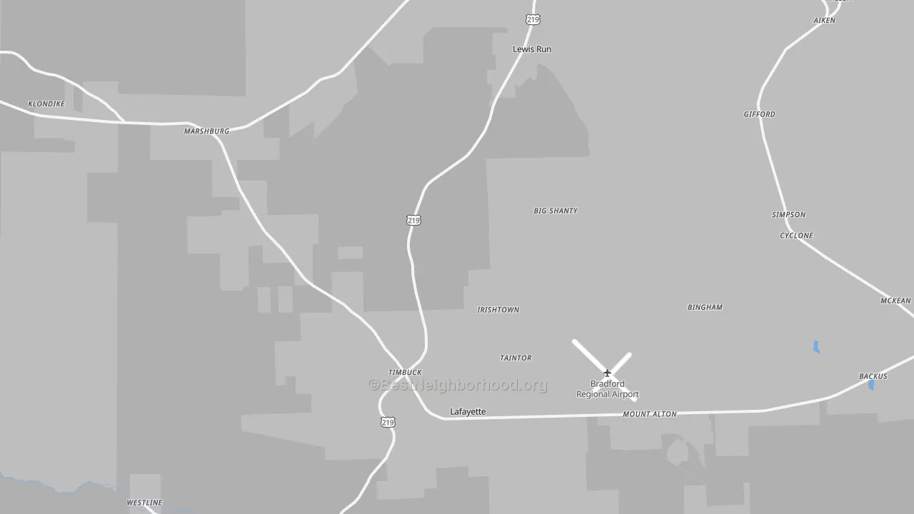 Transit Grade map of 16738, PA