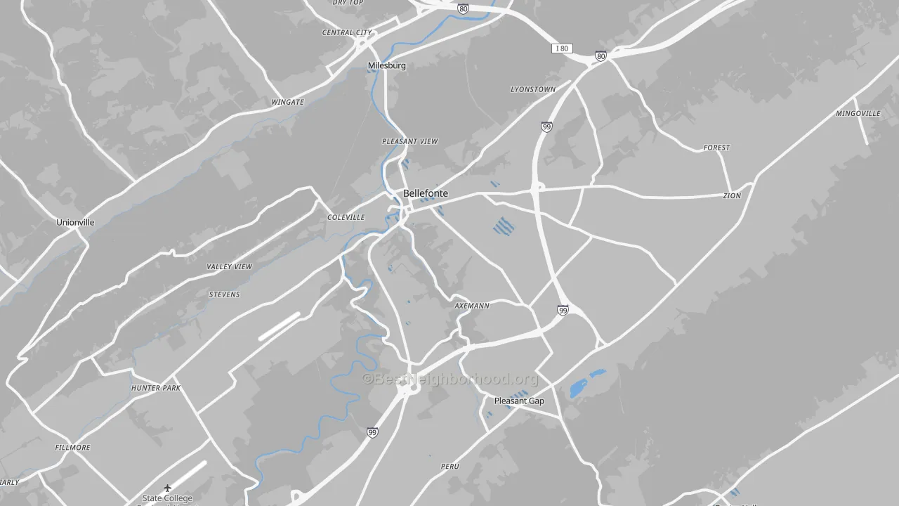 Transit Grade map of 16823, PA
