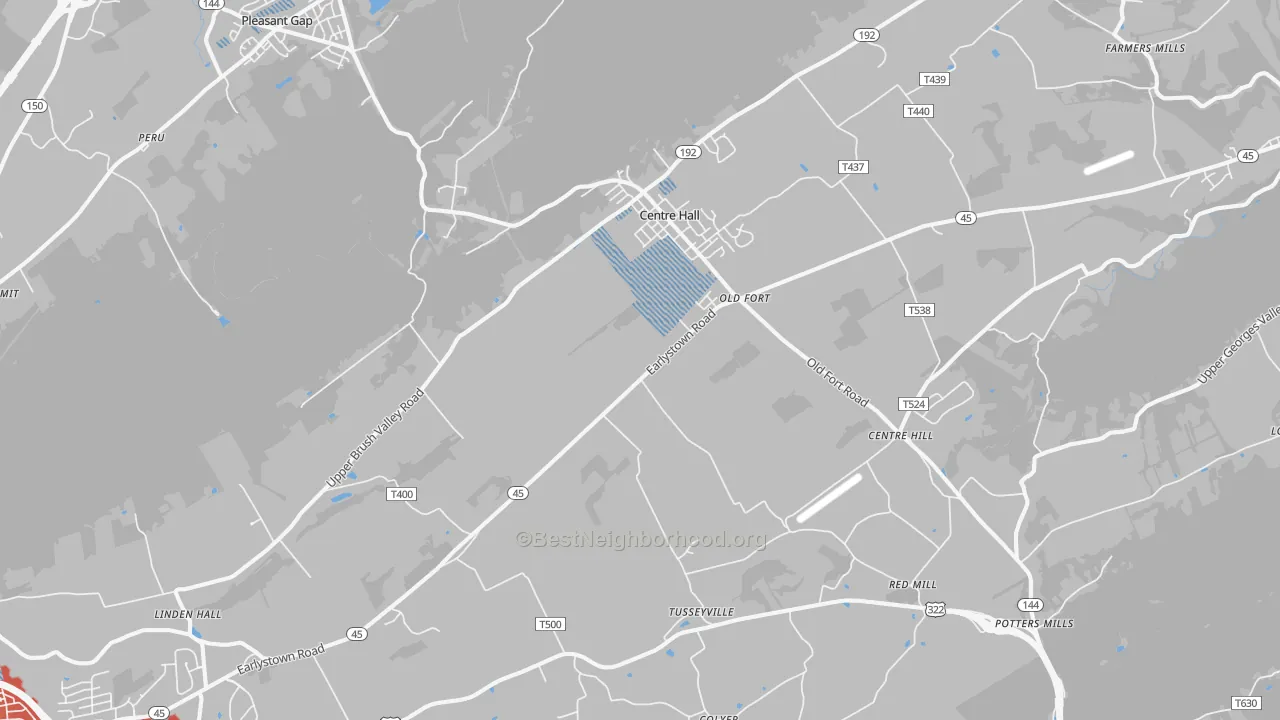 Transit Grade map of 16828, PA