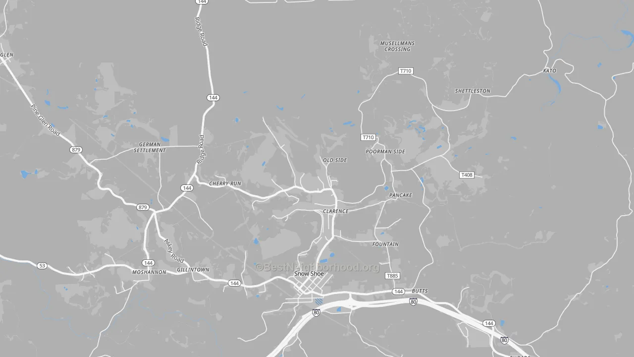 Transit Grade map of 16829, PA