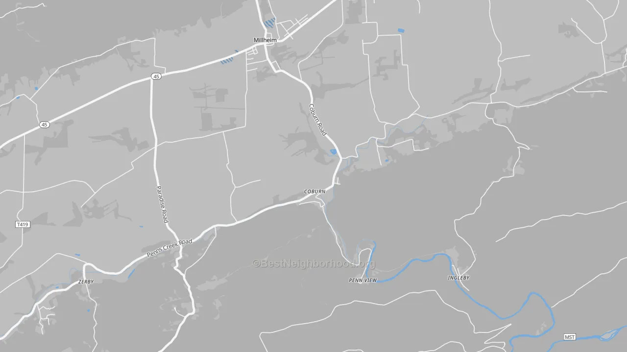 Transit Grade map of 16832, PA