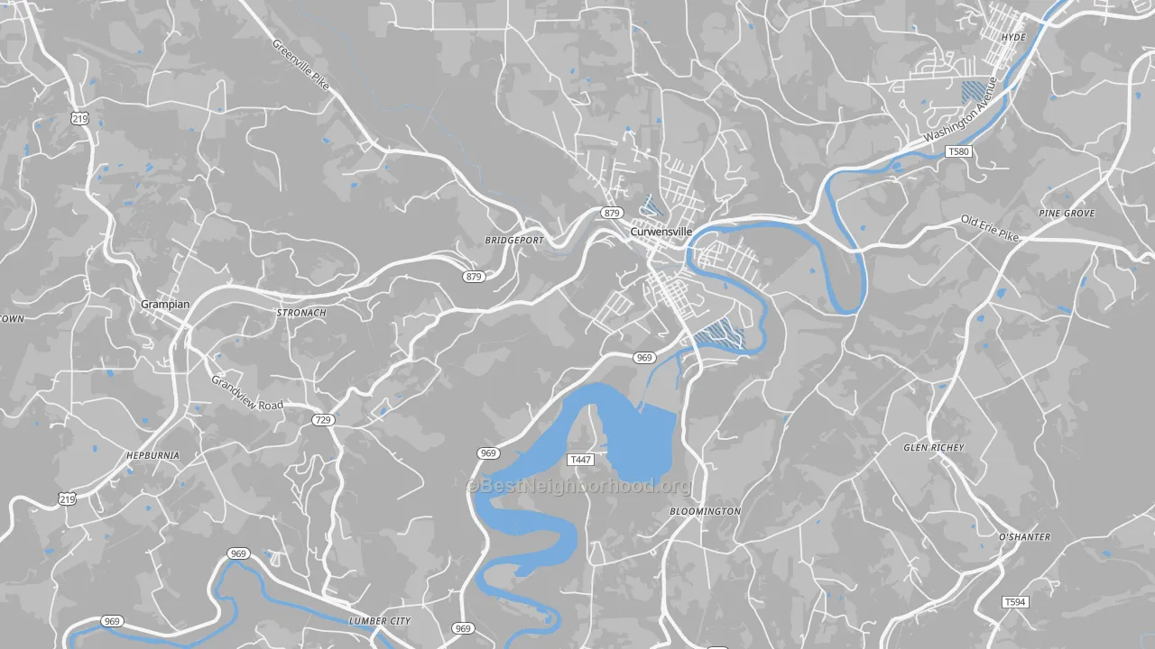 Transit Grade map of 16833, PA