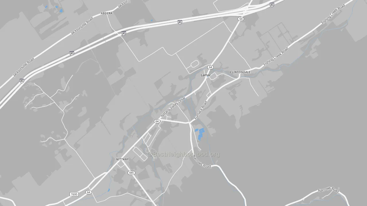 Transit Grade map of 16848, PA