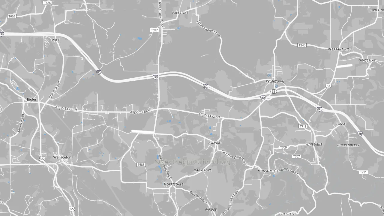 Transit Grade map of 16858, PA