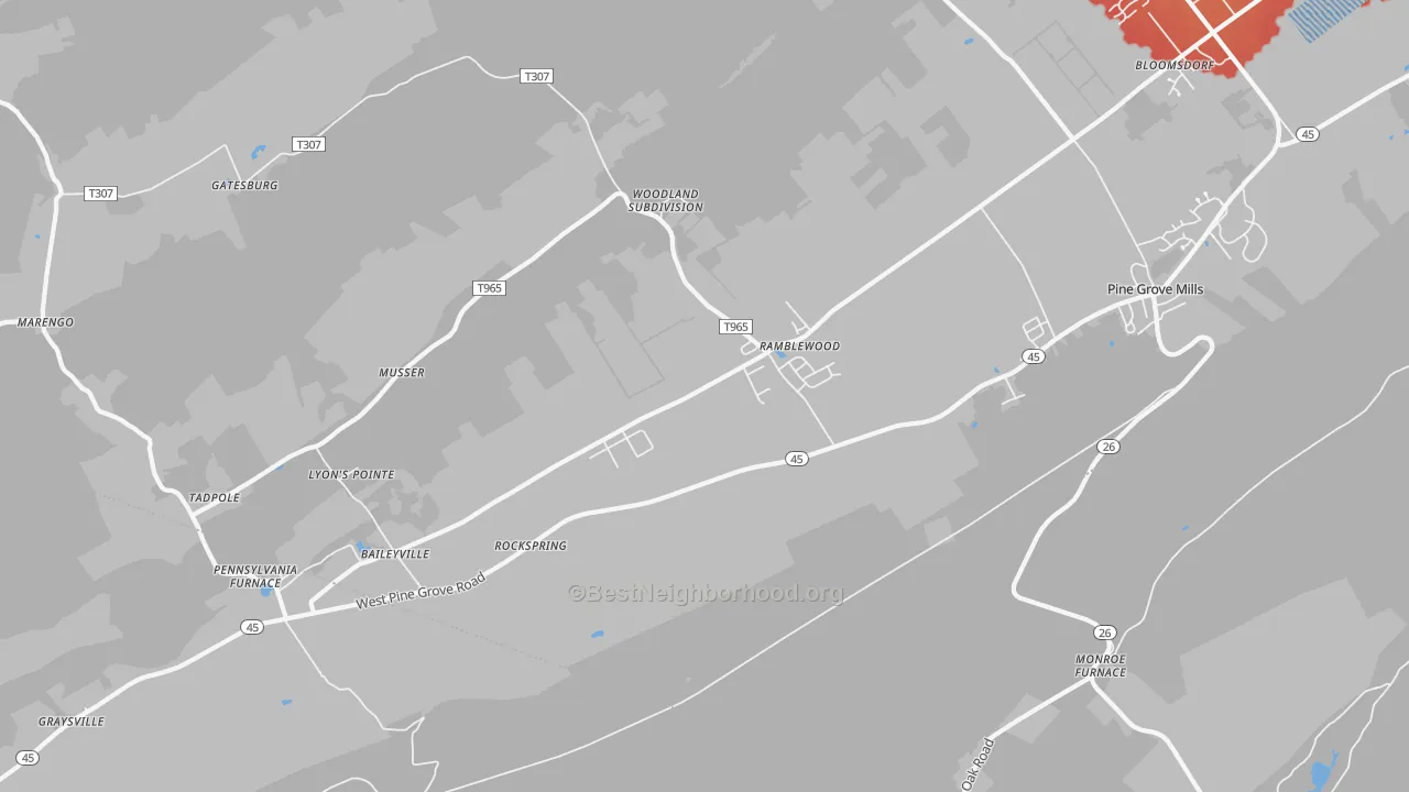Transit Grade map of 16865, PA