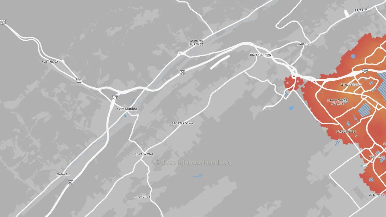Transit Grade map of 16870, PA