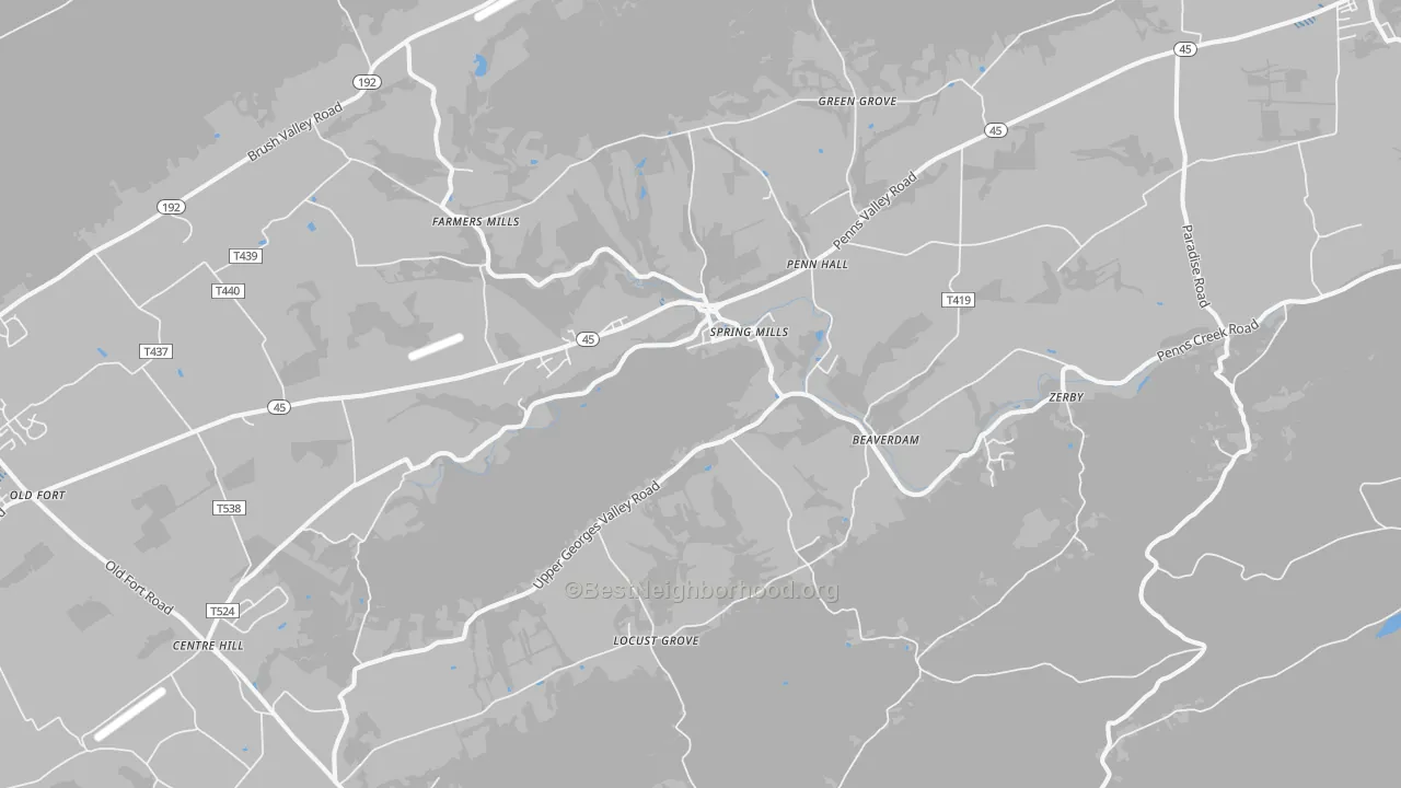Transit Grade map of 16875, PA
