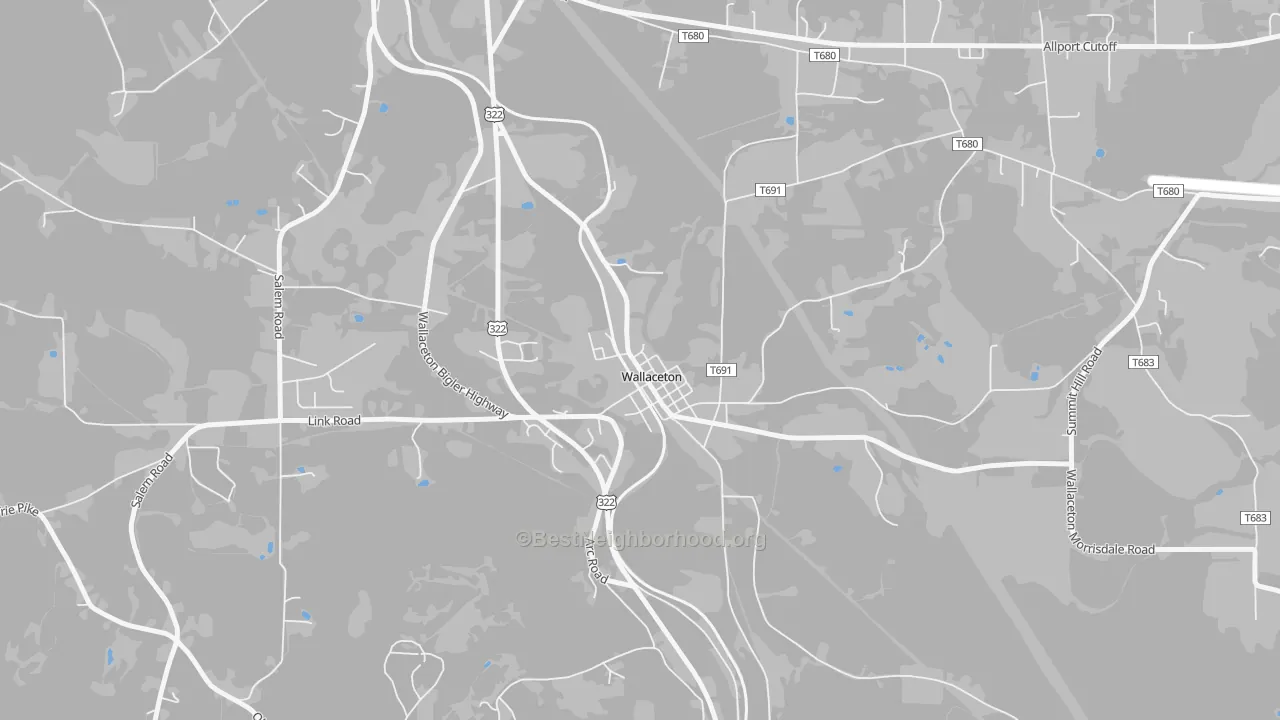 Transit Grade map of 16876, PA