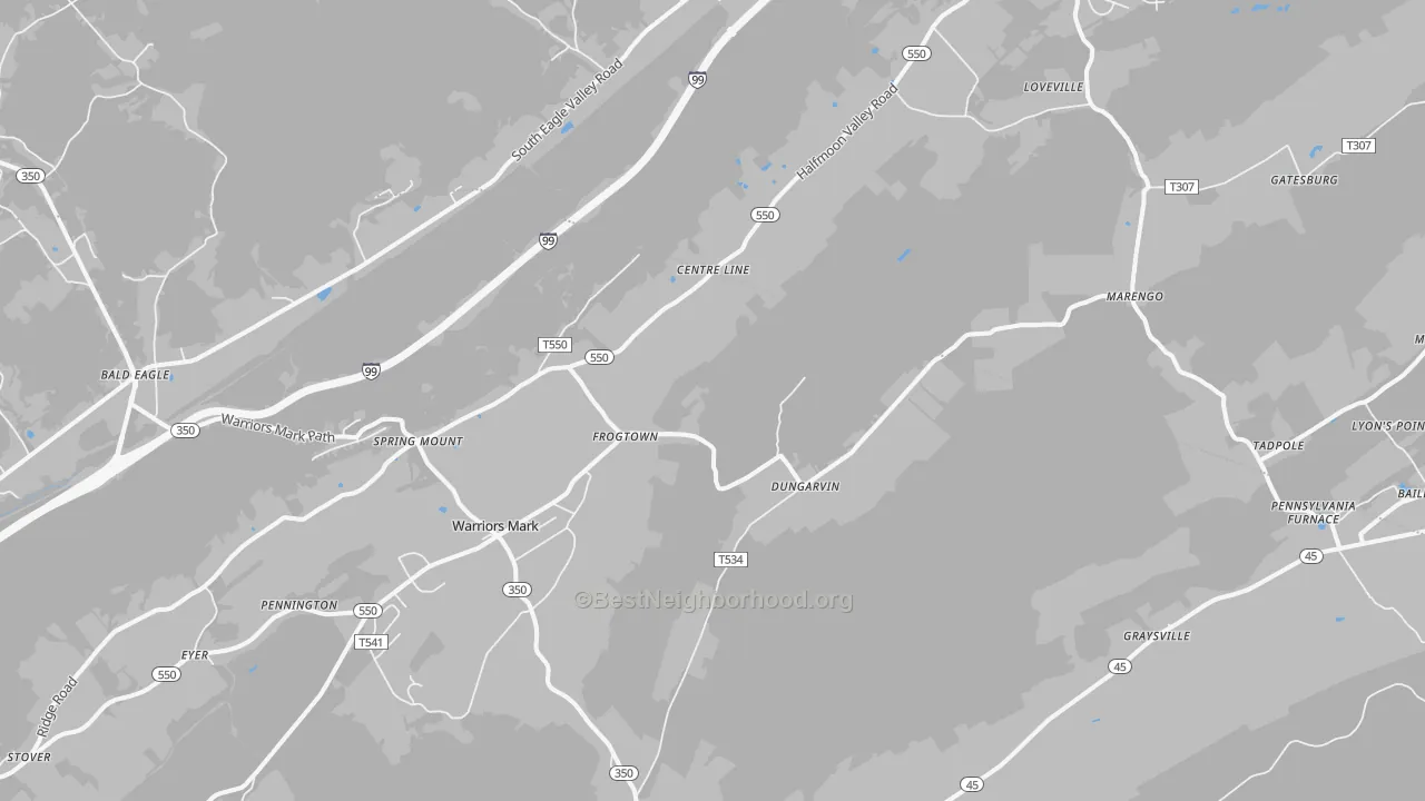Transit Grade map of 16877, PA