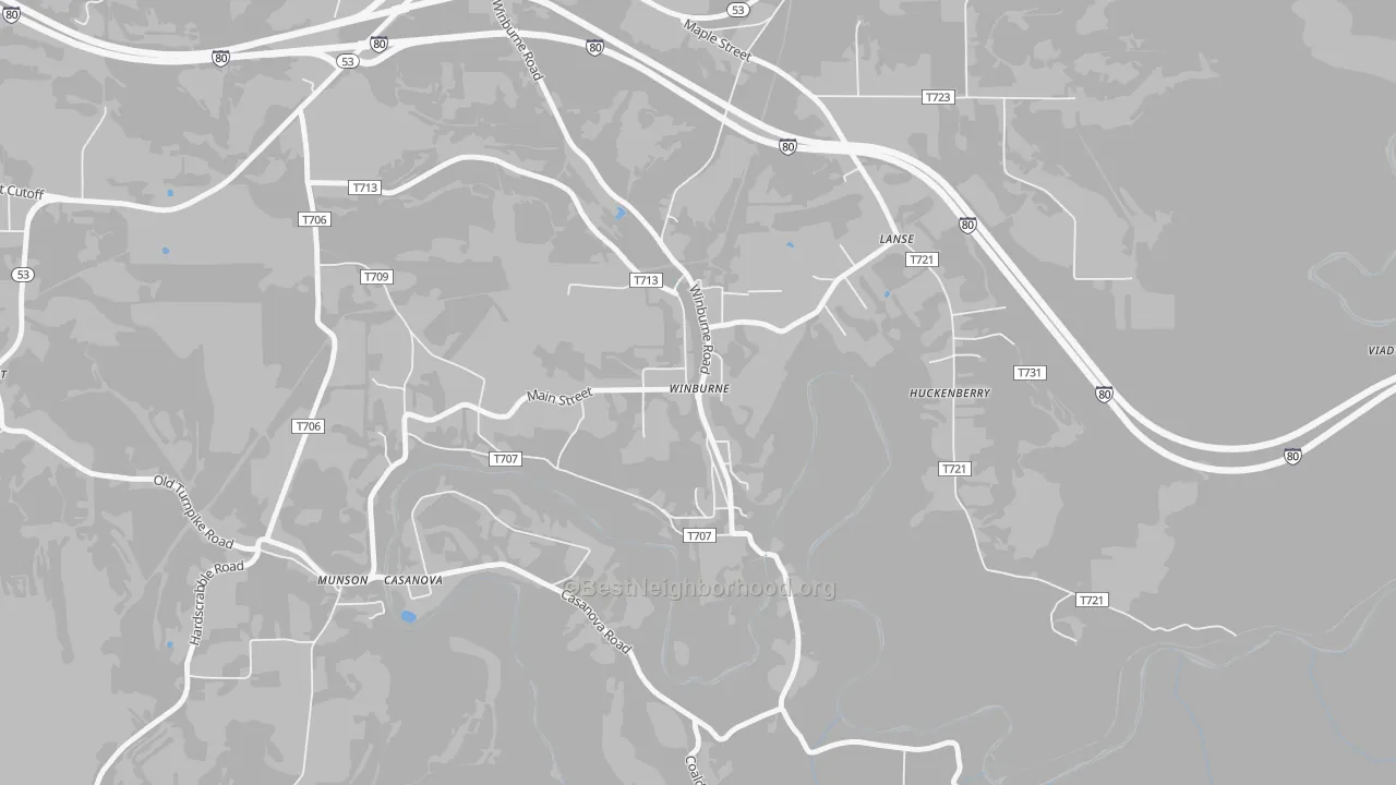 Transit Grade map of 16879, PA