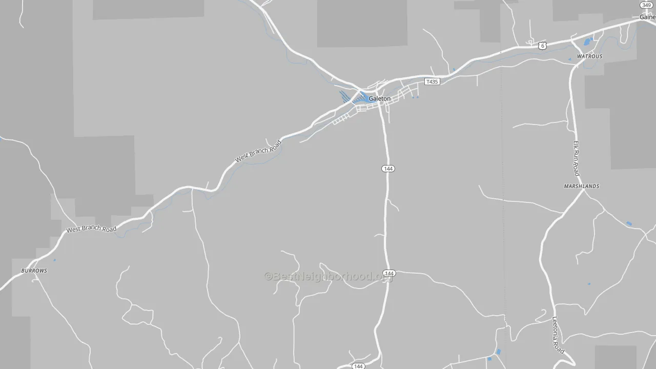 Transit Grade map of 16922, PA