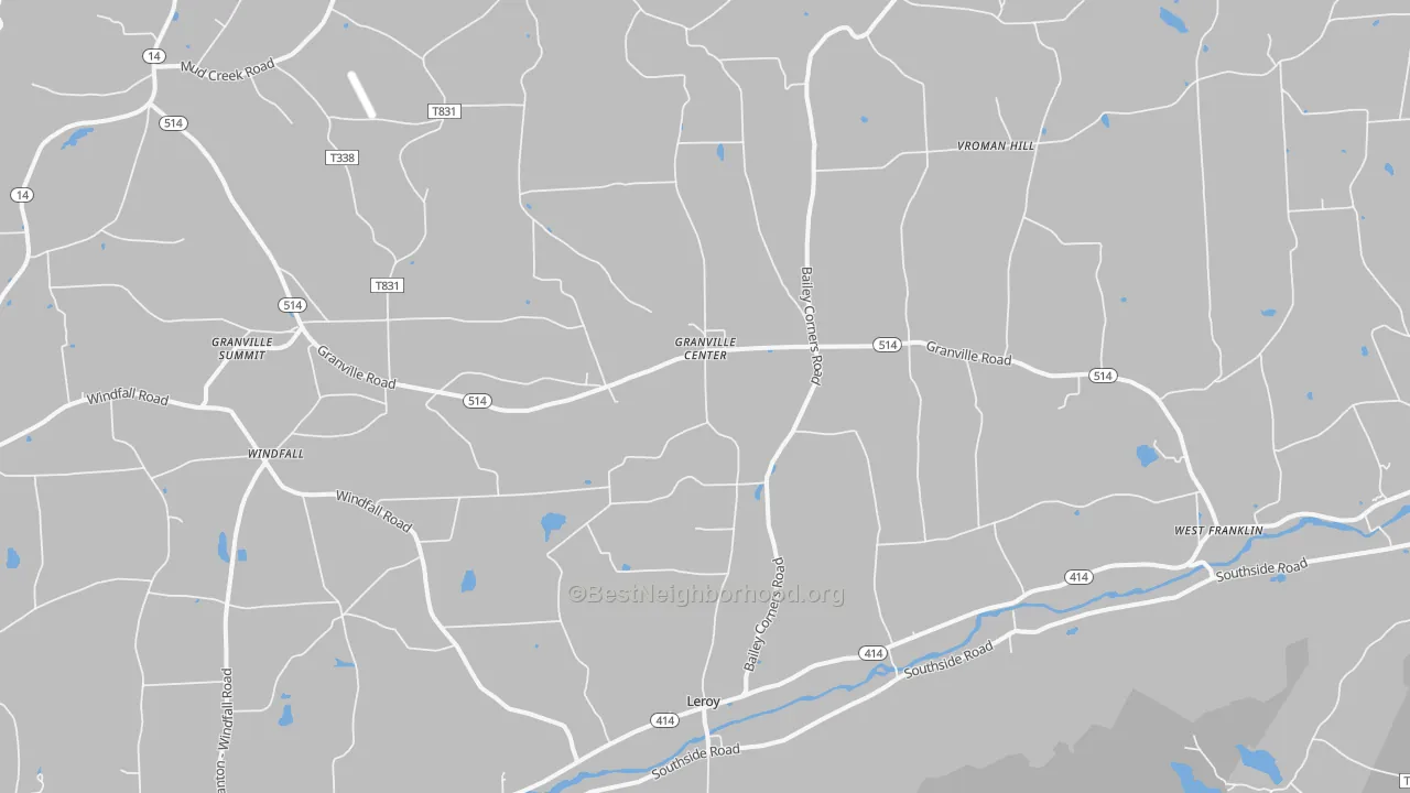 Transit Grade map of 16926, PA