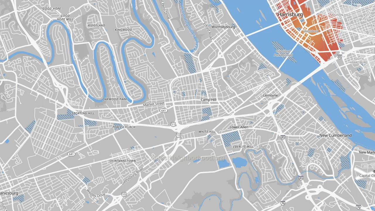 Transit Grade map of 17011, PA