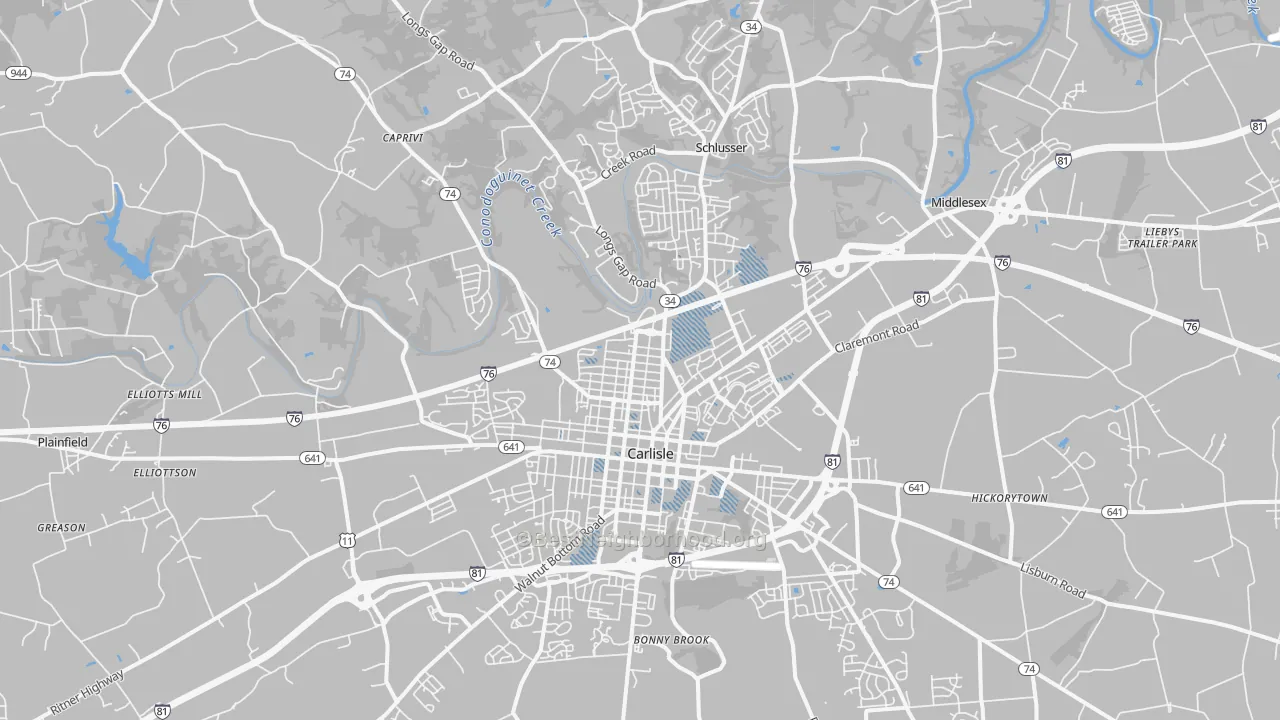 Transit Grade map of 17013, PA