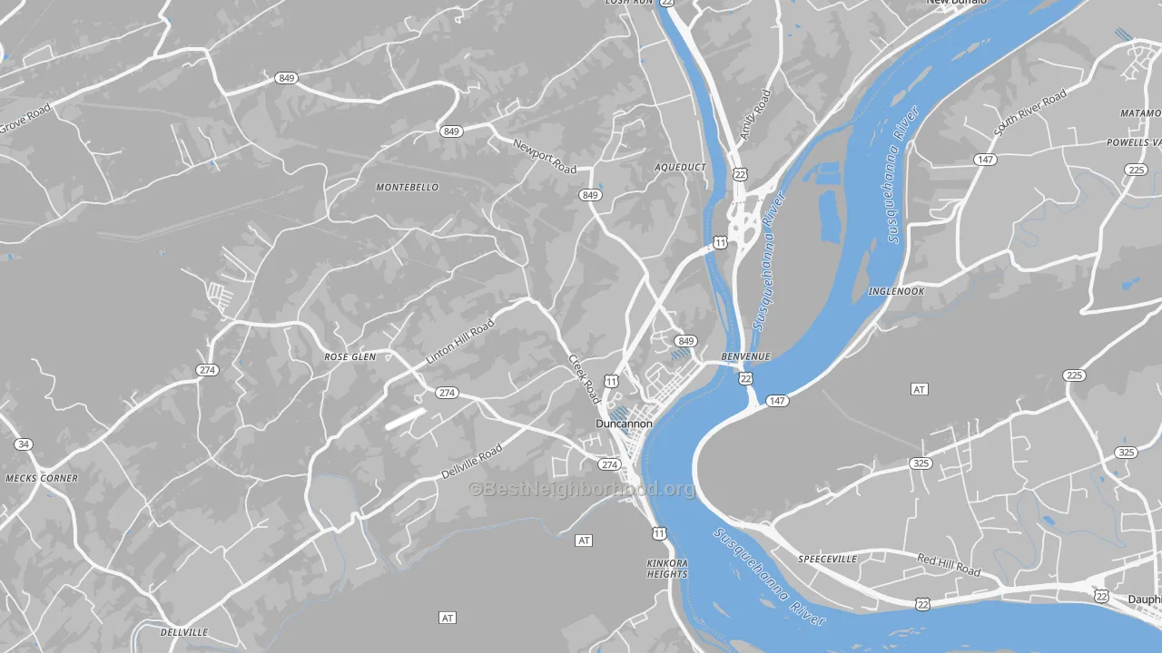 Transit Grade map of 17020, PA