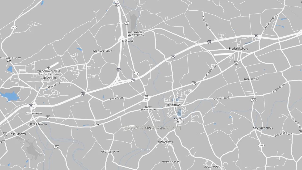 Transit Grade map of 17038, PA
