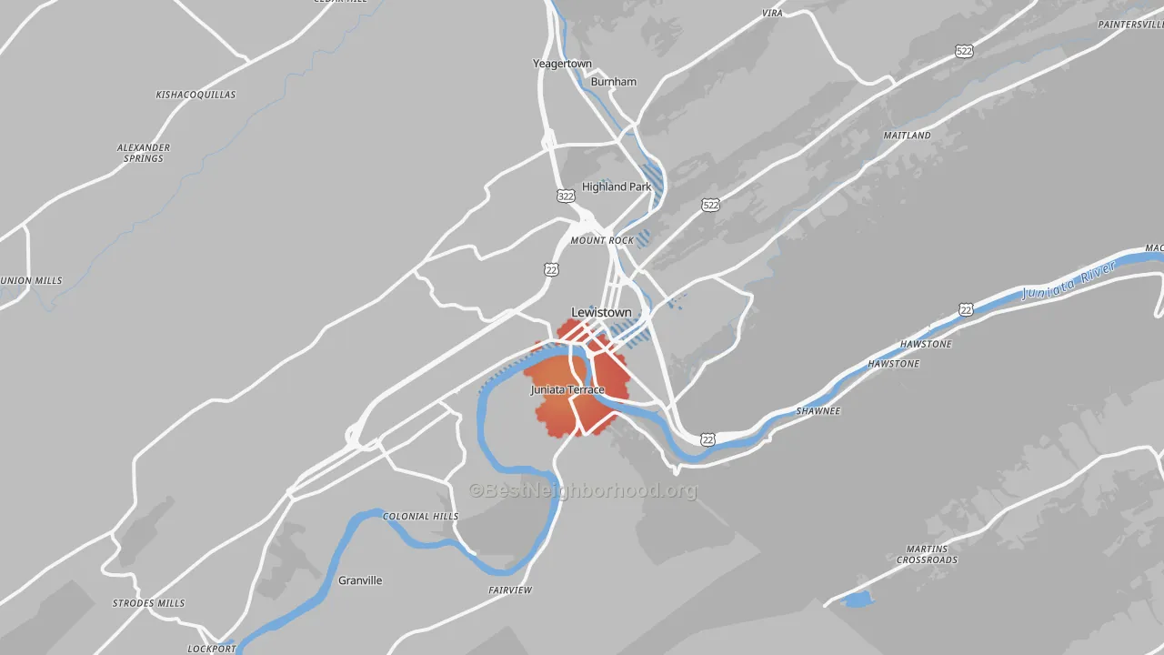 Transit Grade map of 17044, PA