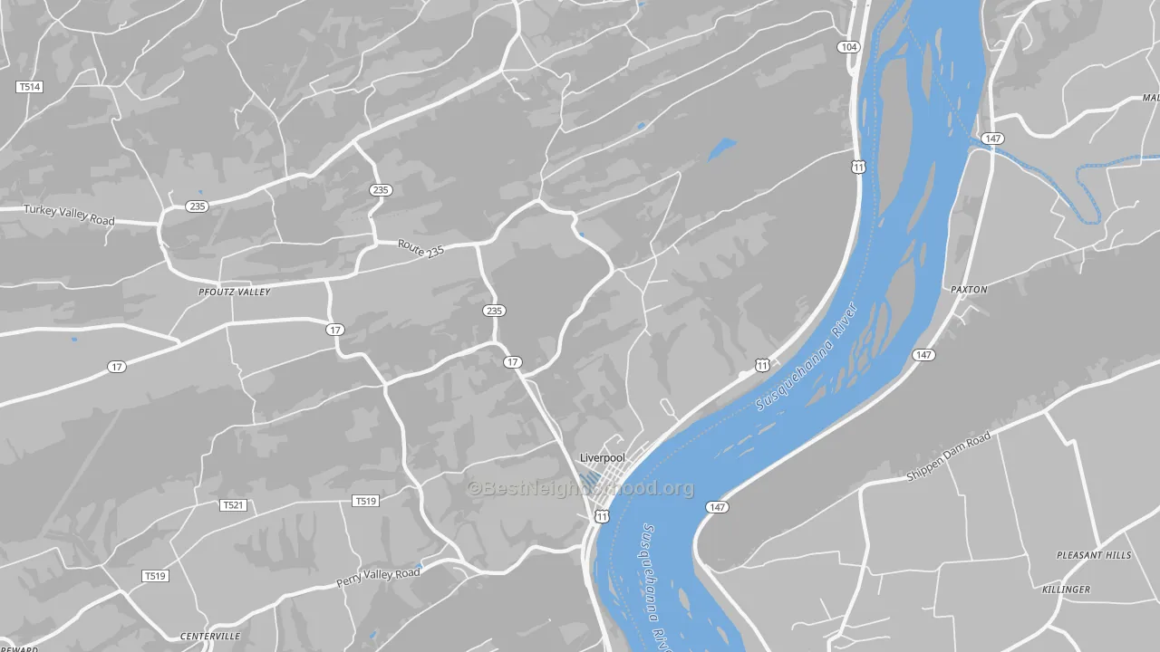 Transit Grade map of 17045, PA