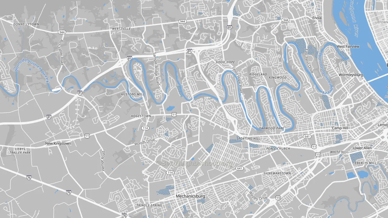 Transit Grade map of 17050, PA
