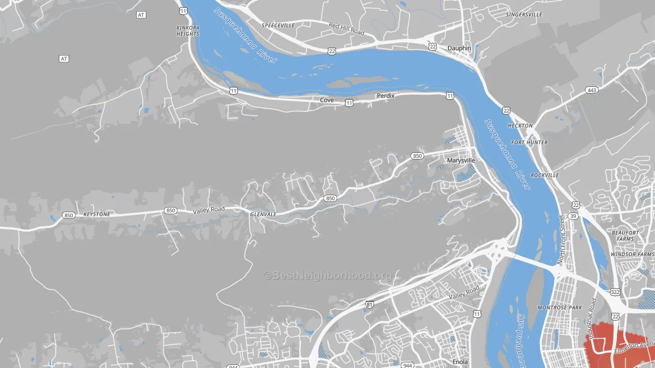 Transit Grade map of 17053, PA