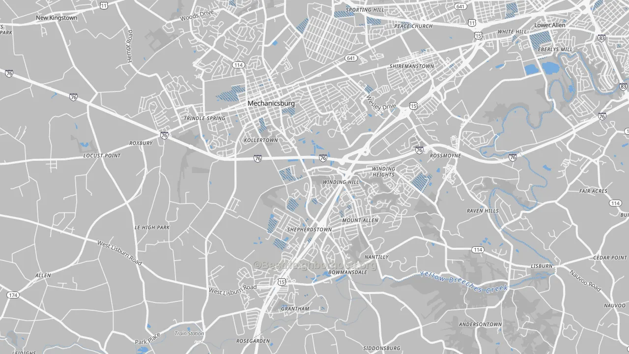 Transit Grade map of 17055, PA