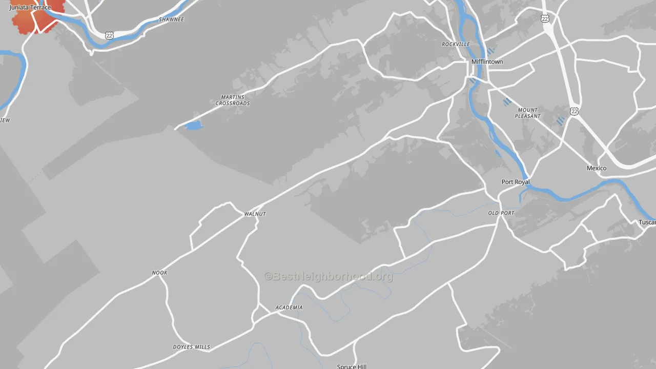 Transit Grade map of 17058, PA