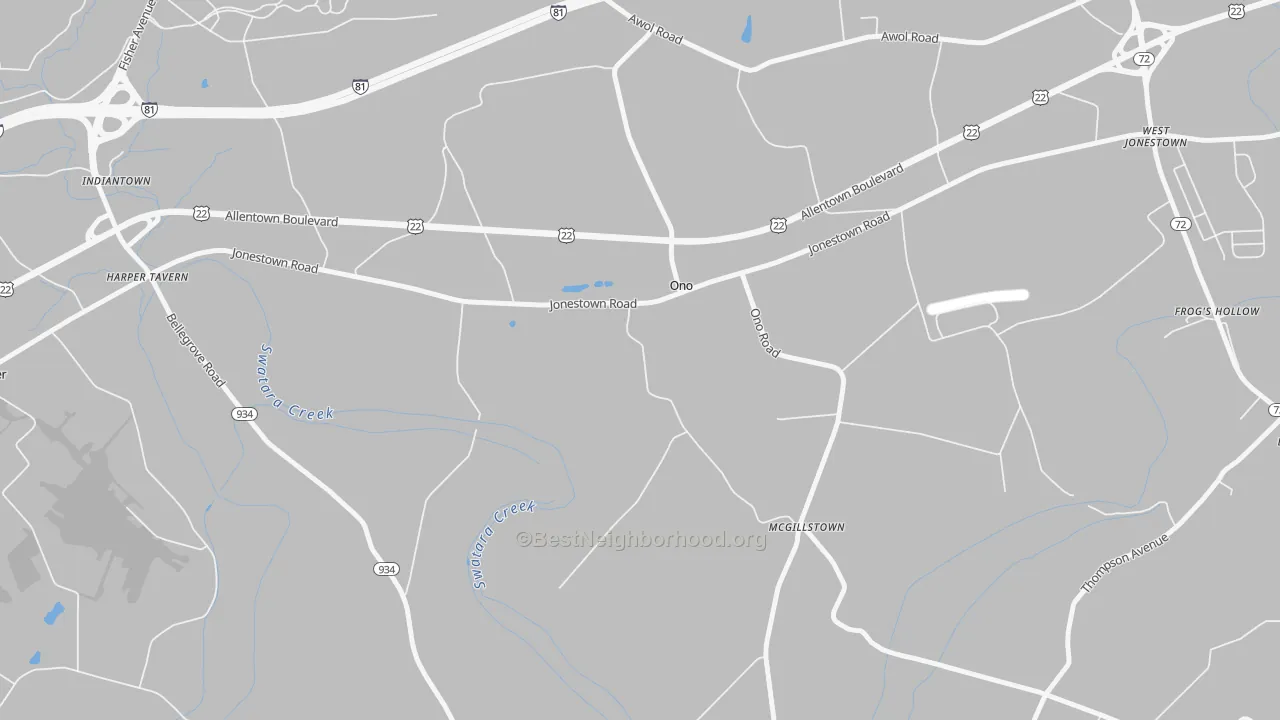 Transit Grade map of 17077, PA