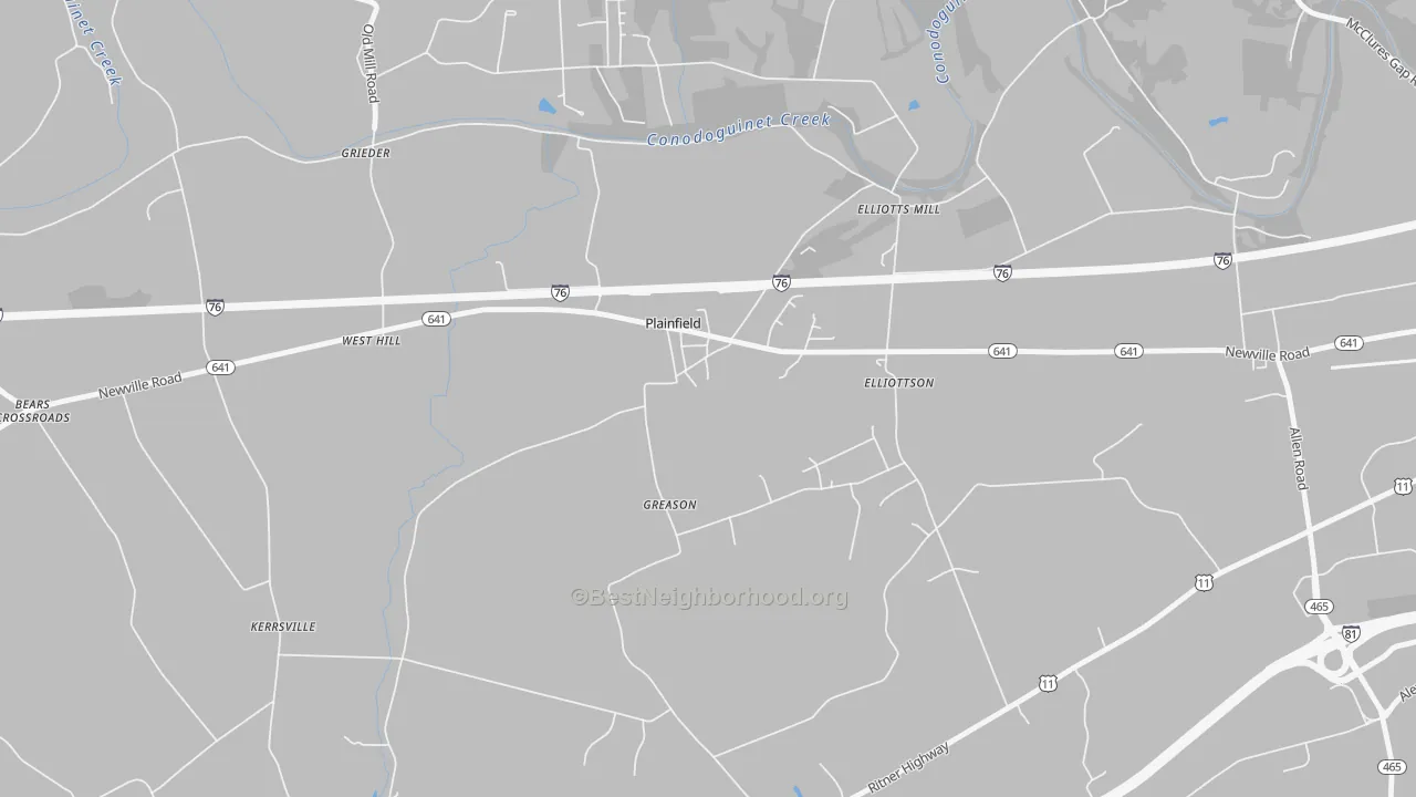 Transit Grade map of 17081, PA