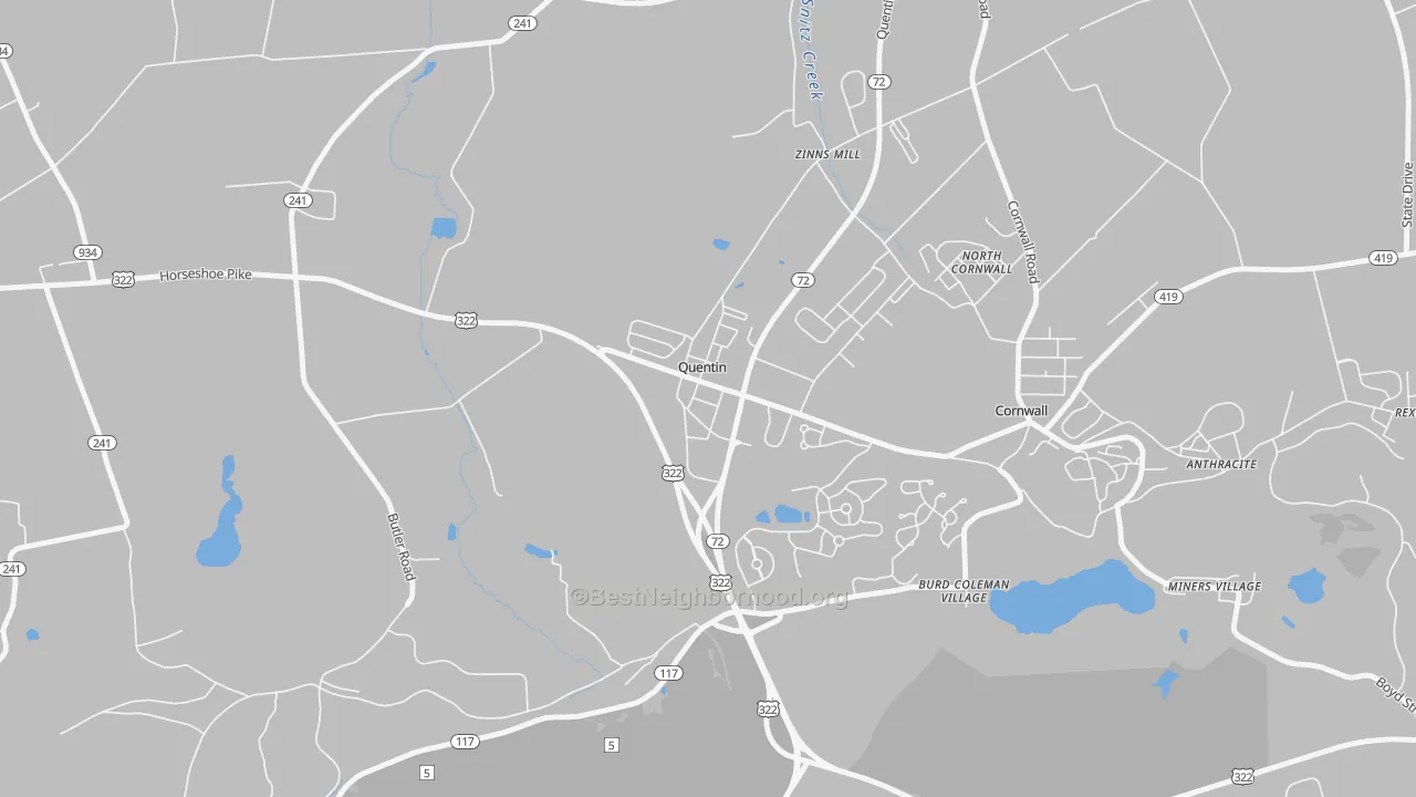 Transit Grade map of 17083, PA