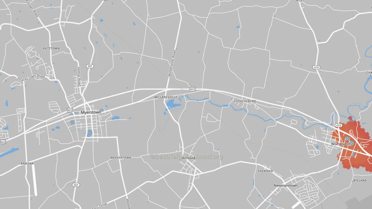 Transit Grade map of 17087, PA