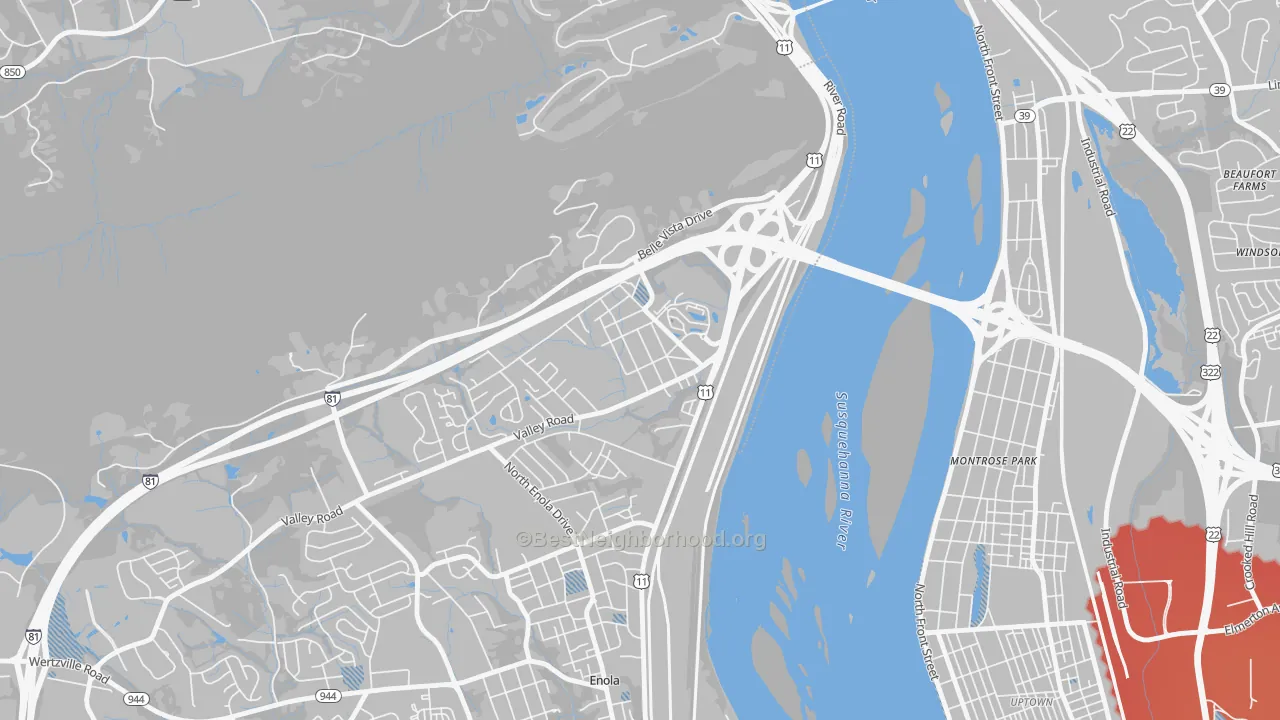 Transit Grade map of 17093, PA