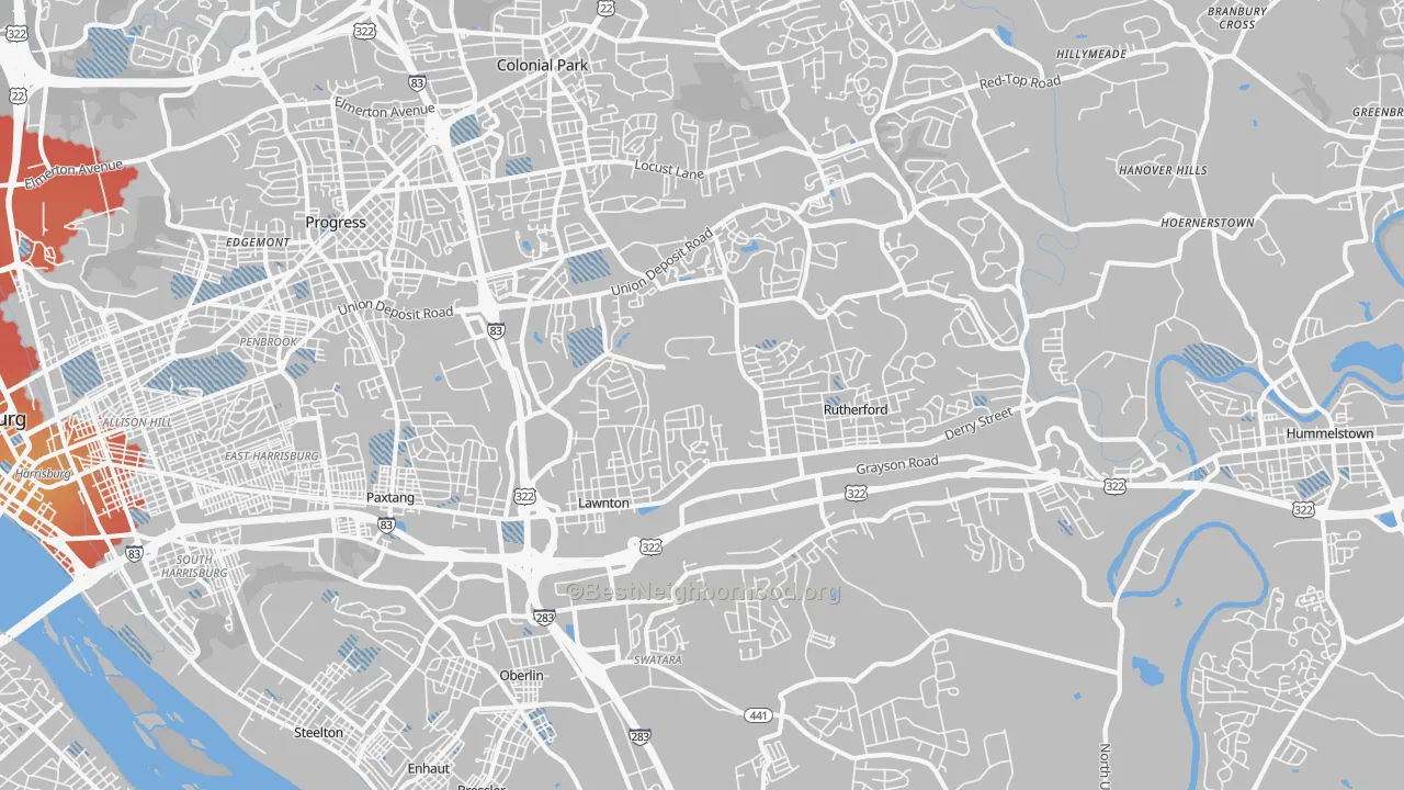 Transit Grade map of 17111, PA