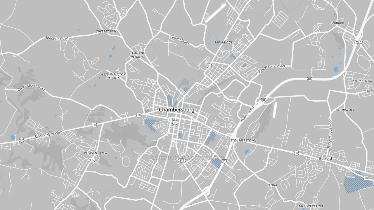Transit Grade map of 17201, PA