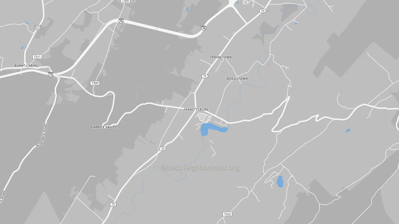 Transit Grade map of 17221, PA
