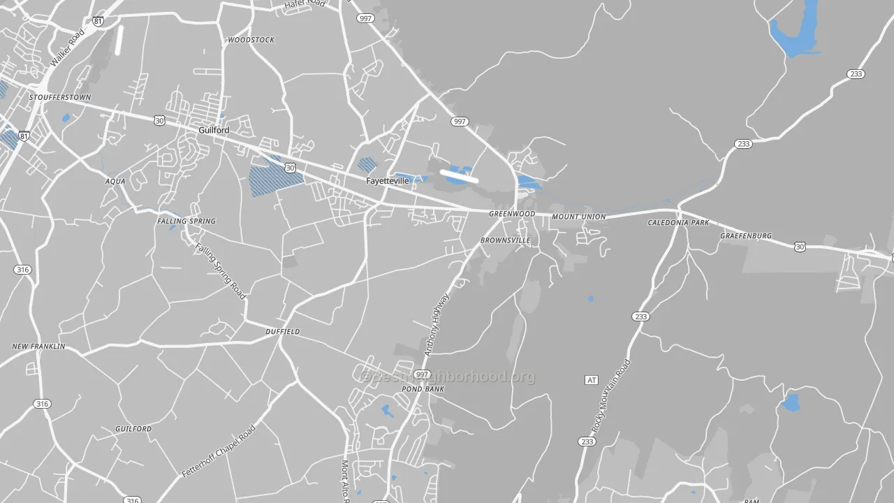 Transit Grade map of 17222, PA