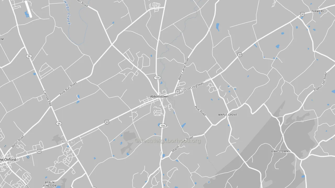 Transit Grade map of 17301, PA