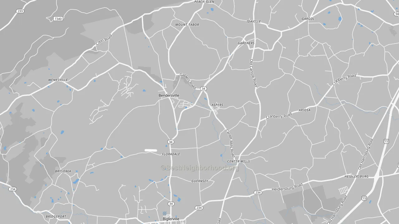 Transit Grade map of 17304, PA