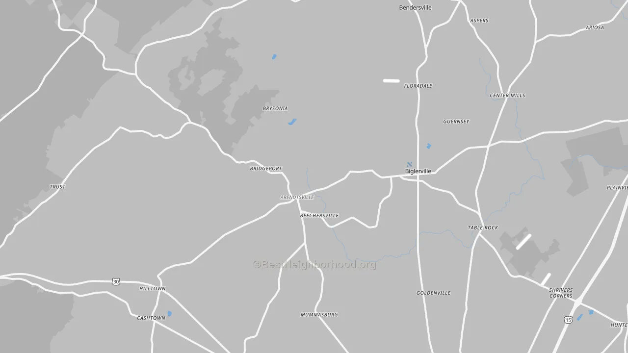 Transit Grade map of 17307, PA