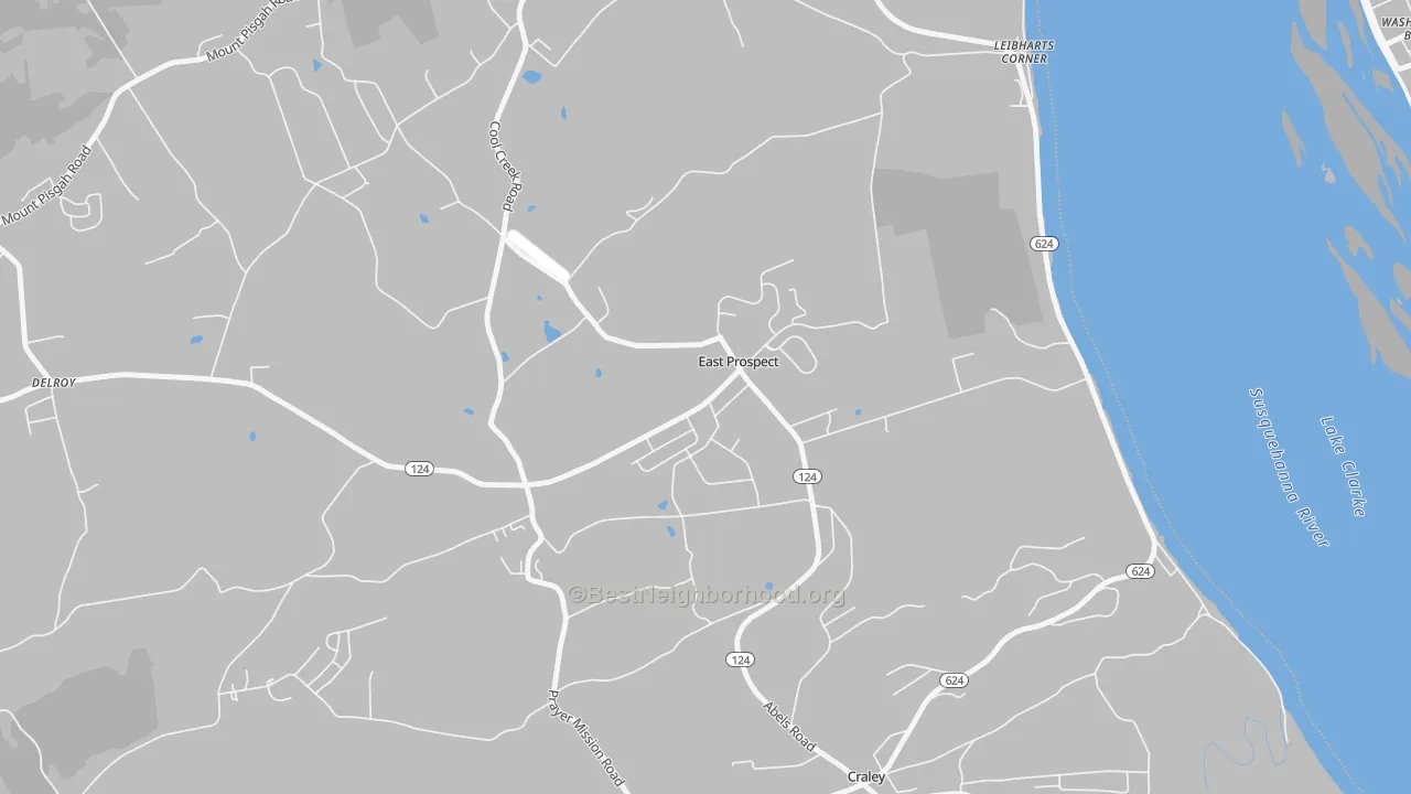 Transit Grade map of 17317, PA