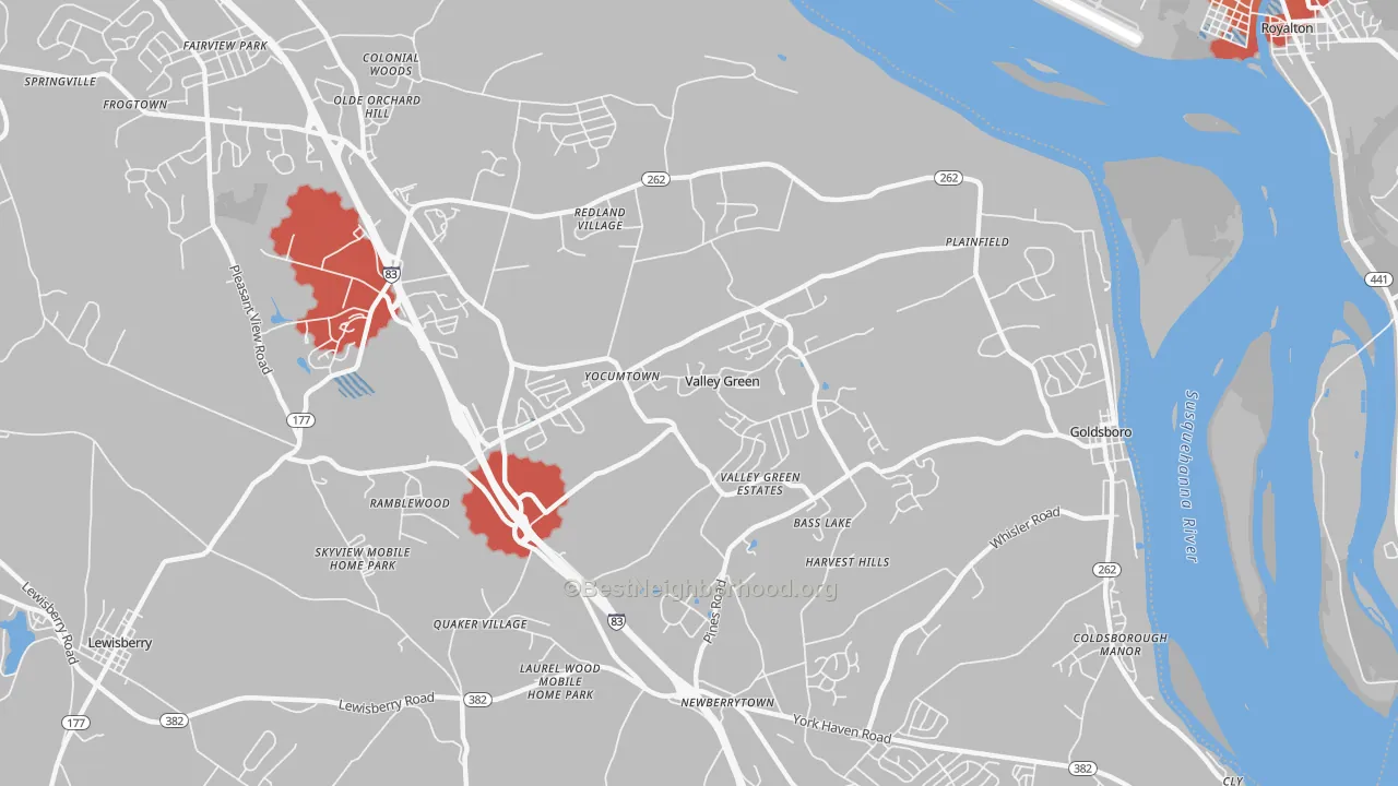 Transit Grade map of 17319, PA