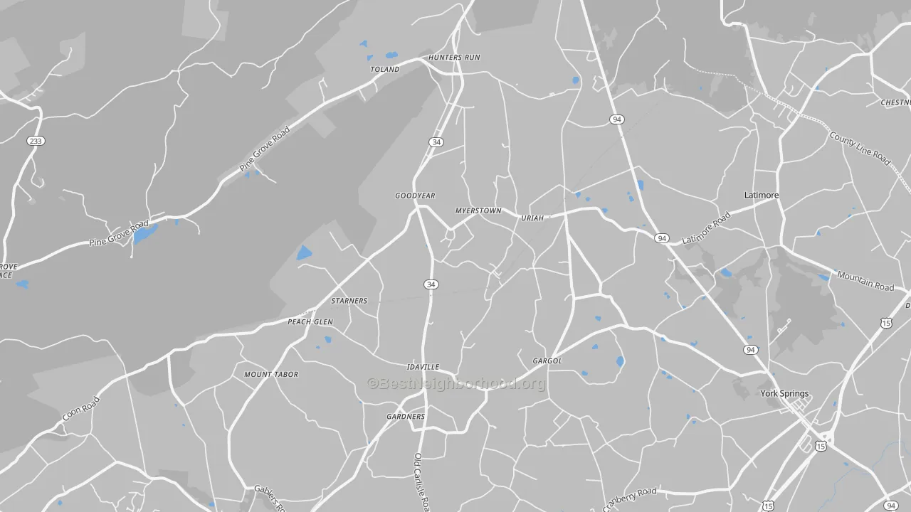 Transit Grade map of 17324, PA