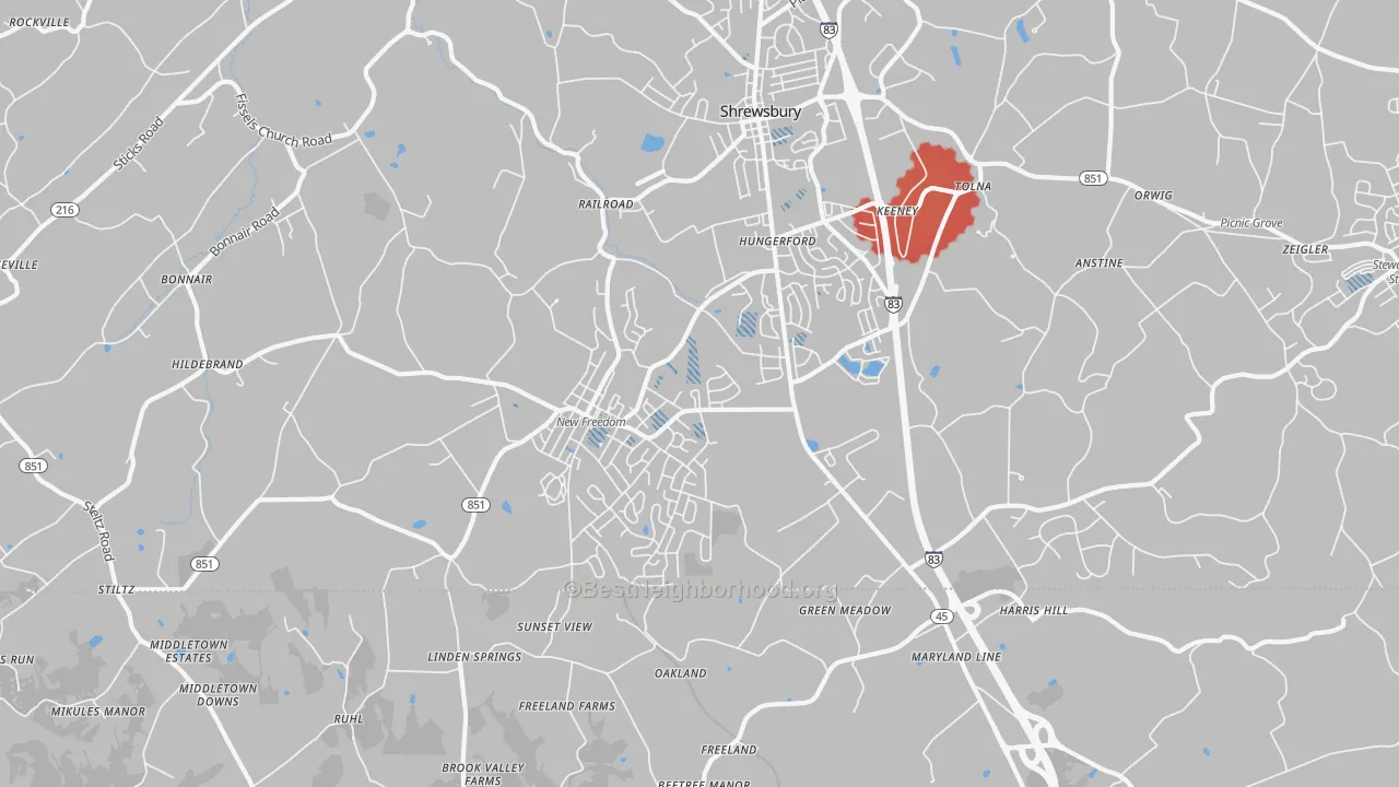 Transit Grade map of 17349, PA
